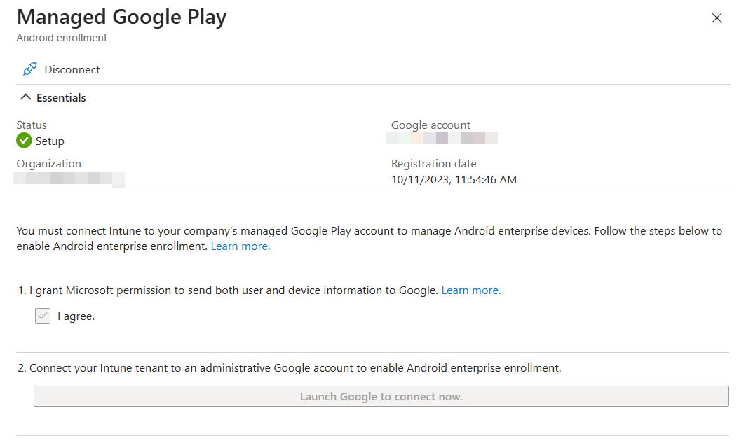 “Screenshot of Managed Google Play enrollment page.”